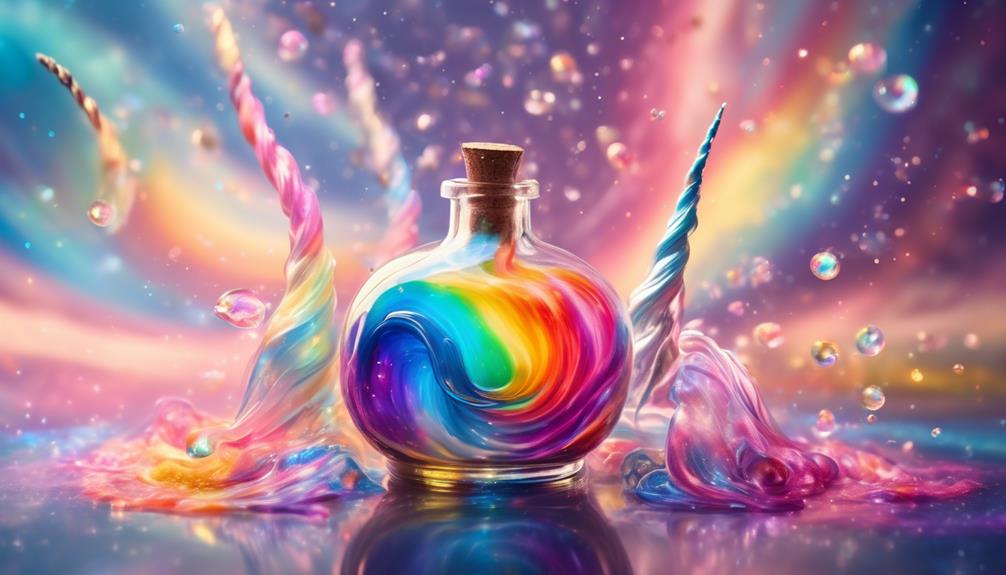 colorful whimsical iridescent liquid