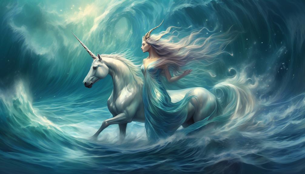 mythic fusion of unicorns and sea sirens